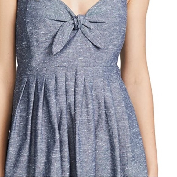Madewell Chambray Tie Front Cutout Cami Dress Size 4 - Picture 11 of 14